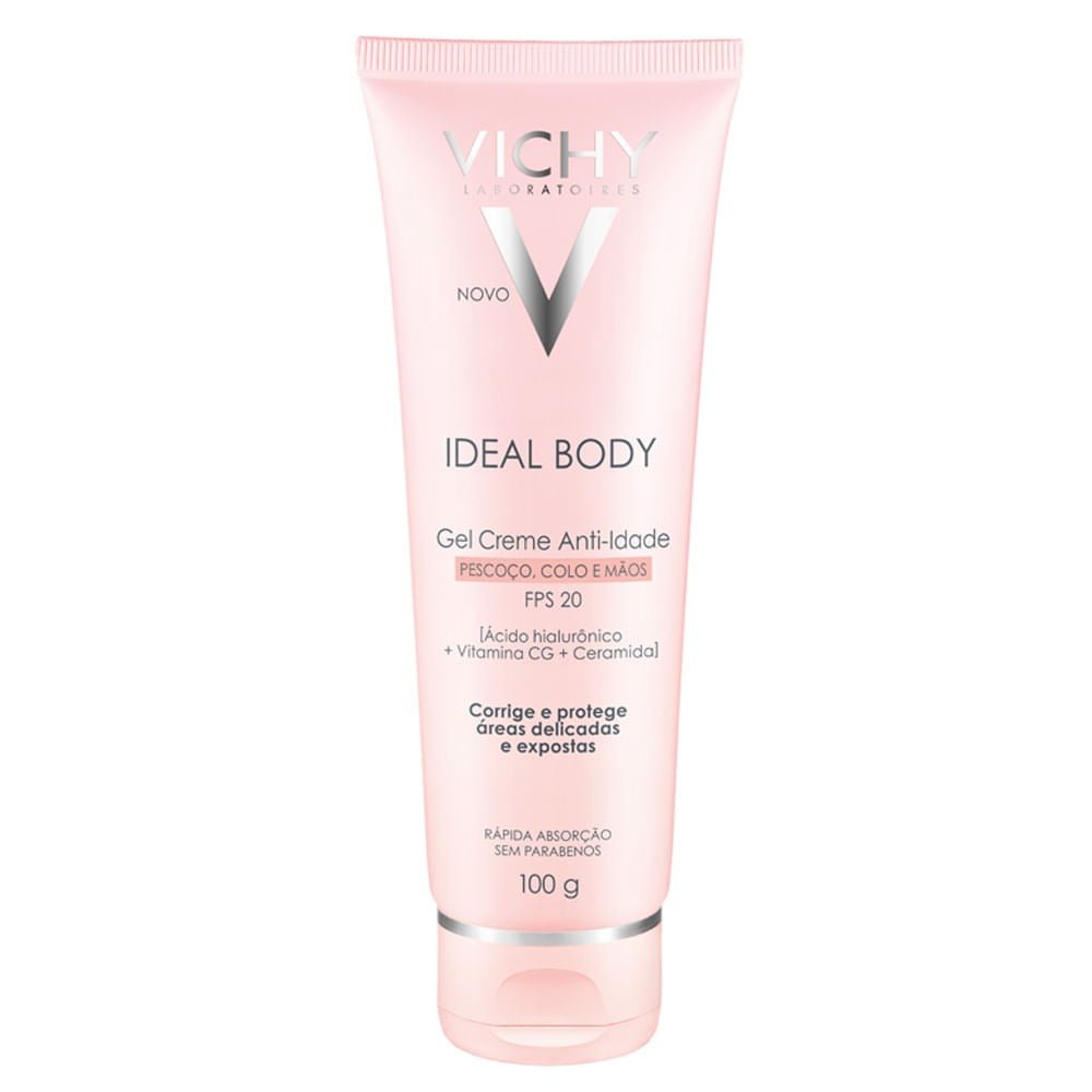 Ideal Body Pescoço, Colo e Mãos FPS 20 Vichy – Gel Creme Anti-Idade – 100g